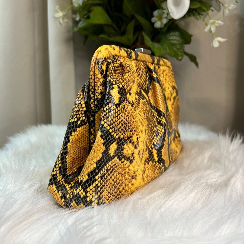 Balenciaga Python Effect Cloud Clutch With Extend… - image 3